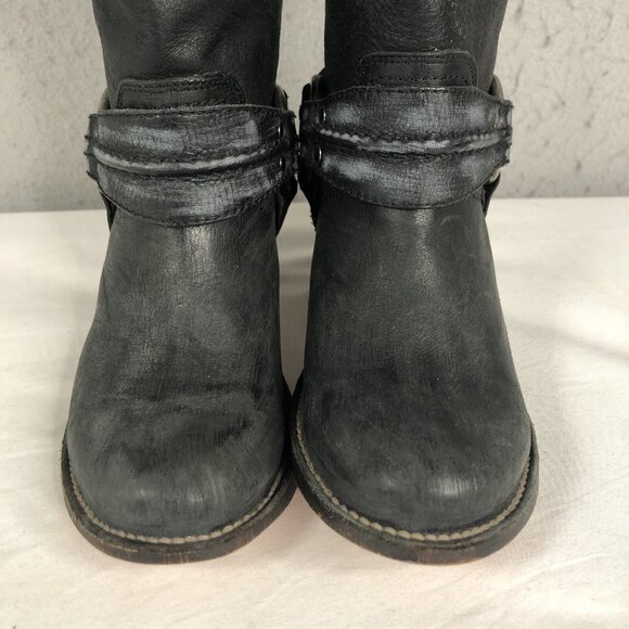 Frye Boots Womens 6.5 Black Western Harness Cowboy Ranch Rodeo NEW - Picture 4 of 16